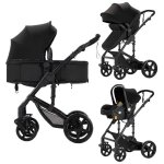 Poussette magic zc poussette 3 en 1 poussette de luxe pliage en un clic hamac rversible guidon rversible ...