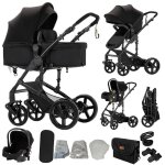 Poussette magic zc poussette 3 en 1 pousette pousette trio 3 en 1 pliage en un clic avec accoudoirs pare ...