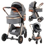 Poussette magic zc poussette bebe pousette trio 3 en 1 avec sac a main jusqu' 30kg 0 - 3ans hamac rversible ...