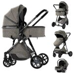 Poussette magic zc pousette trio 3 en 1 pousette poussette bebe jusqu'� 30kg 0 - 3ans avec sac a main ...