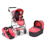 La poussette pour poup�es, combin�e 3 en 1 emotion  all in  - corail � pois