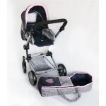 Poussette de poupe combine jara gris bleu fonc