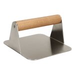 Presse  hamburgers carre en acier inoxydable 304, avec manche en bois, rouleau de riz, presse  escalopes ...