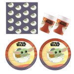 Procos 10210600 kit disney star wars mandala 52 pi ces assiettes 16 gobelets 20 serviettes vaisselle ...