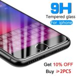 Protecteur d'cran pour iphone, film transparent ultra fin, en verre tremp, 9h, 6, 7, 8 plus, 12 pro ...