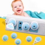 Protection plastique contre les chocs electriques pour b�b�s, couvercle de s�curit� a deux phases, verrou ...