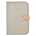 Protge carnet de sant canvas gris perle
