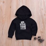 Pull a capuche avec imprim de lettres pour bbs garons et filles, haut a manches longues, tenue dcontract ...