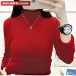 Pull doubl de velours en peluche pour femme, pull en tricot doux, optique dcontracte, chaud, automne, ...