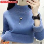 Pull doubl de velours en peluche pour femme, pull en tricot doux, optique dcontracte, chaud, automne, ...