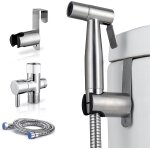 Pulverisateur de bidet portatif arofa pour toilettes - controle de la pression d'eau reglable avec tuyau ...