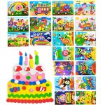 Puzzle de 10 feuilles - autocollants en mousse eva 3d pour enfants, puzzle, jeu, dessin anim, animaux, ...