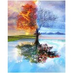 Puzzle 1000 pices puzzle en bois diy rsum du paysage des quatre saisons jeu d'intelligence de l'art ...