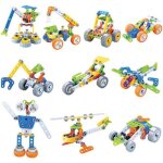 Puzzle de 167 pi�ces pour enfants, jouet en plastique, capacit� de r�flexion, v�hicule d'ing�nierie cr�atif, ...