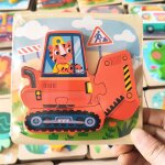 Puzzles 3d en bois pour tout - petits, planches a main, jouets tangram, jouets pour bbs, vhicule de ...