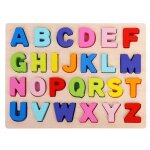Puzzle abc en bois pour enfants, jouet ducatif prscolaire, apprentissage prcoce, alphabet, lettres, ...