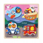 Puzzles animaux en bois, jouets de correspondance de formes, dveloppement, apprentissage des camions ...
