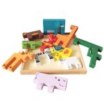 Puzzle en blocs de bois pour enfants et tout - petits, jouet educatif, durable, casse - tte