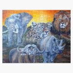 Puzzle en bois les 5 grands d'afrique du sud, tirage d'art, animaux, vie sauvage, inspiré de la nature ... Puzzle en bois les 5 grands d'afrique du sud, tirage d'art, animaux, vie sauvage, inspiré de la nature ...