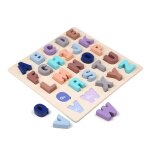 Puzzle en bois alphabet abc pour les tout - petits, apprentissage educatif, lettres majuscules, jouets ...