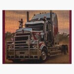 Puzzle en bois camion porteur kenworth au coucher du soleil 300 pièces 38x26 cm jouet décoration mura ... Puzzle en bois camion porteur kenworth au coucher du soleil 300 pièces 38x26 cm jouet décoration mura ...