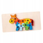 Puzzle en bois avec chevilles pour tout - petits couleurs formes cognition animal cheval Puzzle en bois avec chevilles pour tout - petits couleurs formes cognition animal cheval