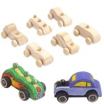 Puzzle en bois pour enfant, 6 pi�ces, graffiti couleur bois, voiture miniature, montessori, entra�nement ...