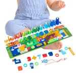 Puzzle de nombres en bois, jouets empilables, jouets montessori, trieur de formes, jeu de comptage pour ...