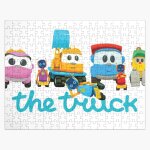 Puzzle en bois leo le camion, lifty, scopp, robots lea commande de paysage personnalis 300 pices 38x26 ...