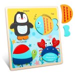Puzzle en bois montessori pour enfants, jouets educatifs en bois pour tout - petits, puzzle de scurit, ...
