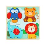 Puzzle en bois pour tout - petit de 0 a 12 mois, jouets educatifs en 4 formes d'animaux, matériaux montessori, ... Puzzle en bois pour tout - petit de 0 a 12 mois, jouets educatifs en 4 formes d'animaux, matériaux montessori, ...