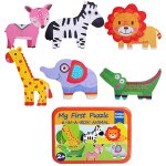 Puzzle en bois pour tout - petits, 6 pices, jouet educatif d'apprentissage prcoce, couleurs vives et ...