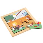 Puzzle en bois - puzzle pour tout - petit - dans le jardin - jeu montessori