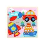 Puzzle en bois pour tout - petits, jouets educatifs, 4 v�hicules en forme de mat�riau s�r, jeux interactifs ...