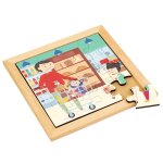 Puzzle en bois - puzzle pour tout - petit - dans le supermarch - jeu montessori