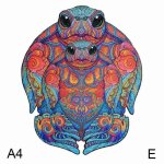 Puzzle en bois de tortue de mer de dessin anim, bricolage, animal, jeu interactif, plateau de jouets ...