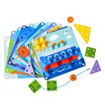 Puzzle a chevilles assorti aux couleurs, jouet educatif et p�dagogique avec 12 motifs, pour le d�veloppement ...