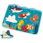 - puzzle  encastrement en bois premier age animaux marins 6 pices - jouet d'eveil - apprentissage motricit ...