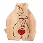 Puzzle familial en bois avec 4 ours en peluche mignons Puzzle familial en bois avec 4 ours en peluche mignons