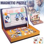 Puzzle magntique pour tout - petit, jouet artisanal, jeu de voyage educatif, chevalet de dessin double ...