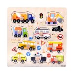 Puzzle de voiture en bois, animal de dessin anim�, jouet educatif pr�scolaire pour tout - petits