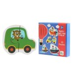 Puzzle de voiture en bois, dessin anim�, motif v�g�tal, jeu d'appairage, jouet educatif pour le d�veloppement ...