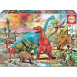 Puzzle xxl 100 pieces monde des dinosaures : t - rex brachiosaure triceratops - enfant collection dino ...