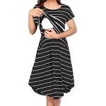Pyjama d'allaitement a rayures pour femmes enceintes, epissure multifonctionnelle, robe de soin, eté, ... Pyjama d'allaitement a rayures pour femmes enceintes, epissure multifonctionnelle, robe de soin, eté, ...