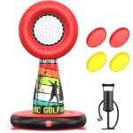 Qpau ensemble disc golf gonflable enfants & famille - jeu extrieur complet avec panier cible, 4 disques ...
