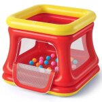 Qpau maison gonflable 3 - en - 1 1 - 3 ans, trampoline, piscine � balles et aire de jeux avec filet, ...