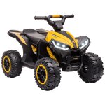 Quad buggy electrique enfant 12 v 3 km / h max. effets lumineux et sonores jaune noir