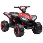 Quad buggy electrique enfant 12 v 3 km / h max. effets lumineux et sonores rouge noir