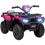 Quad electrique enfant 12v 2 moteurs vitesse 2 - 4km / h effets lumineux sonores rose