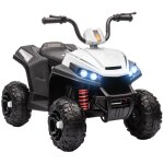 Quad electrique enfant 2 moteurs 12v 5 km / h max. marche av ar nombreux effets blanc